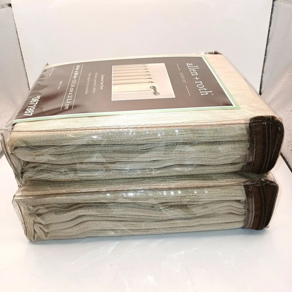 2 Allen & Roth Curtain Panels Merriby Grommet Top Panel Ivory 54x84